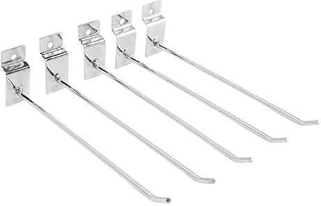 Tomotato 50 Pièces Crochets à Lamelles en Métal, 20cm Mural Crochet Affichage de Grille de Panneau Perforé, Crochet Étagère de Supermarché pour Exposition Commerciale de Détail