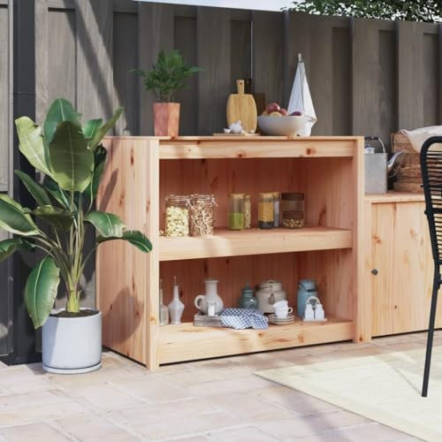 ZEYUAN Outdoor-Küchenschrank 106x55x92 cm Massivholz Kiefer, Outdoor Küche, Grilltisch, Pflanztisch, Outdoor Schrank, Outdoorküche, Sideboard Küche - 832345