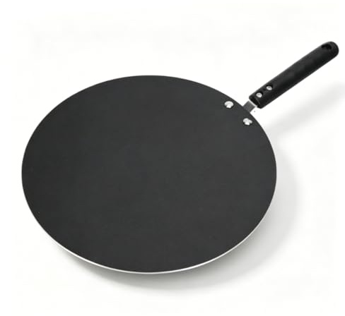 Padella Antiaderente Per Crepes, Padella Tawa Per Roti Indian, Padella Antiaderente Per Frittata, Padella Antiaderente Per Pancake con Manico Per Crepes, Tortillas, Pancake Croccanti