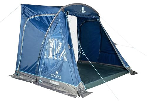Hi Gear Fairway 100 Awning with Single Pole Construction & Groundsheet, Easy to Pitch, Spacious, Standing Room, Driveaway Awning for Campervans & Motorhomes, 6000mm HH, (Blue, 100)