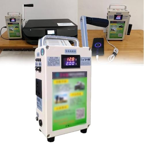 Alimentation de secours 150 W 500 W, générateur portatif à manivelle, batterie externe grande capacité AC 220 V 220 V, chargeur USB 5 V, générateur pour urgences, camping, pannes de courant (150 W,