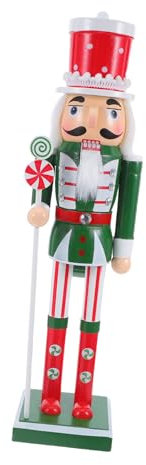 Mikikit Schiaccianoci Soldato in Legno Figurina Natalizia Decorazione per Tavolo Soldatino per Feste Ornamento di Natale