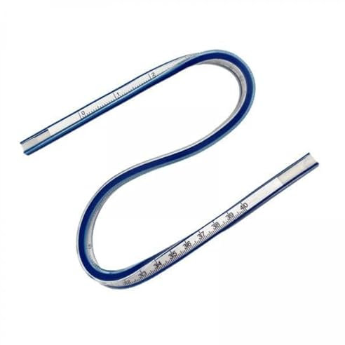 Ｚｉａｌｏｆｉ 2 X Flexibles Kurvenlineal, Doppelseitiges Grafiktechnik Teillineal, Biegsam, für Bürobedarf, Zeichnen, Quilten, Patchwork