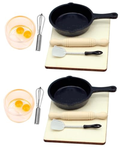 TOYANDONA 2 Ensembles Mini Ustensiles De Cuisine pour Maison De Poupée Ensemble De Décoration Réaliste Et Outils De Cuisine Miniatures pour DIY 7 Pièces * 2