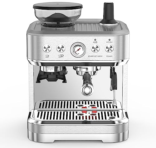 Zstar Espressomaschine mit Mahlwerk – 15 Bar, 1350W, PID & Manuellem Druck, integrierter Milchaufschäumer, 2,3L Tank, für echten Barista-Genuss zuhause