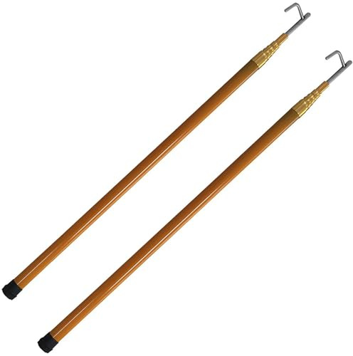 Multifunktionaler Teleskop-Bootshaken mit Fiberglasstange – Hochleistungs-Ladungsbergungswerkzeug for Andocken und Retten, 2 Stück(Yellow,13.1 ft)