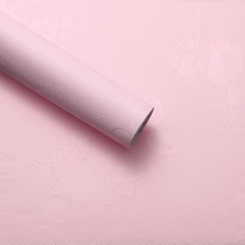 sourcing map Vintage-Blumen-Tapete, selbstklebend, Vinyl, wasserdicht, Retro-Rosenmuster, zum Abziehen und Aufkleben, Kontaktpapier für Schlafzimmer, Küche, Arbeitsplatte, Badezimmer, Hellrosa, 23,6 x