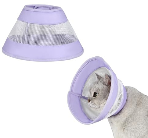 Halskrause Katze Kleine Hunde Nach OP Halskragen Leckschutz Schutzkragen Leicht Einstellbar Schützende Kragen Katzen Hundehalskrausen Atmungsaktiv Haustier Halsband Schutz Hundetrichter Weich