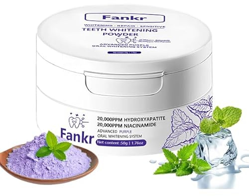 Teeth Whitening Powder with 20,000ppm Hydroxyapatite & 20,000ppm Niacinamide, Patent-Pending R5X Remineralizing Complex, Teeth Whitening & Removes Stains & Breath Freshener