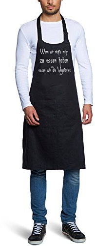 Coole-Fun-T-Shirts Herren Grillschürze Wenn wir Nichts mehr zu Essen haben Grillen Grill BBQ, schwarz, 10470