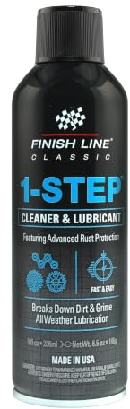 Finish Line 1-Step Bike Chain Cleaner and Lubricant – Cleans, Lubricates & Protects in One Application, Helps Reduce Wear & Friction, Rust Protection for All Bicycle Chains, 8 oz