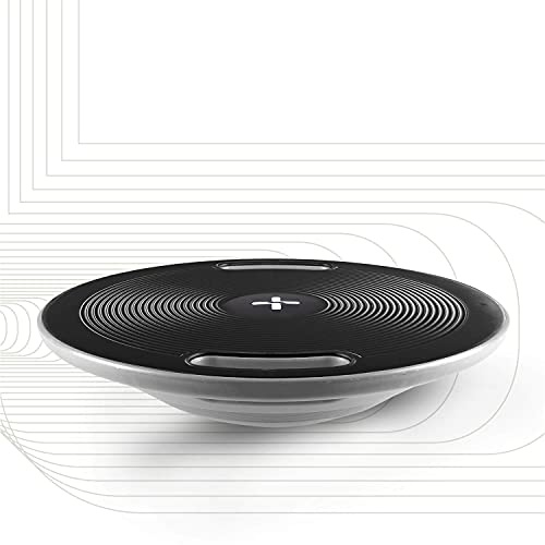 SportPlus Balance Board de madera con rodillo y cinta de agarre antideslizante, tapa de terapia con asas laterales, entrenador de equilibrio, concentración, postura, tabla de bamboleo, hasta 100kg