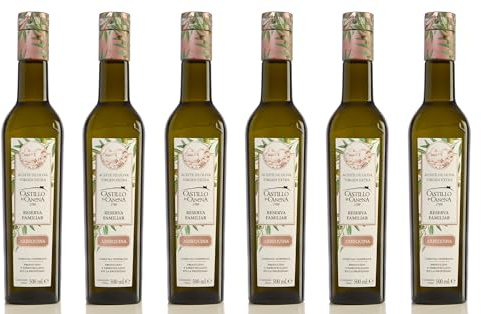 CASTILLO DE CANENA - Aceite de Oliva Virgen Extra Reserva Familiar (Variedad Arbequina) - Pack regalo de 6 botellas de 500 ml