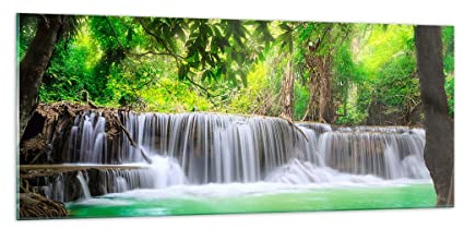 Panorama Bilder auf Glas 100x40cm Glasbild Wasser Park Natur Landschaft Groß Wanddeko Bild im Glas Schlafzimmer Küche Wandbilder Dekoration Wohnzimmer Modern Wand Kunstdruck Art GAB100x40-2502