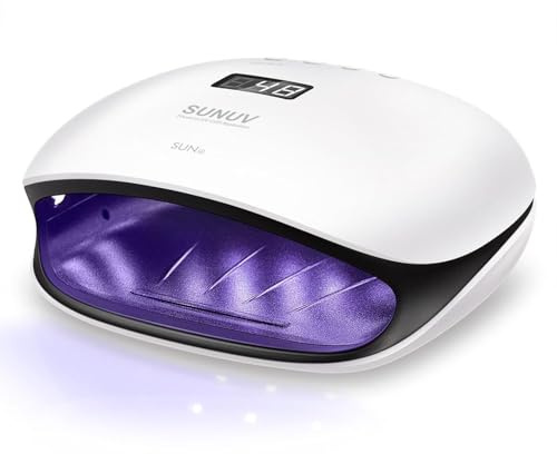 SUNUV UV Led Nail Lamp, UV Nail Dryer SUN4 for Shellac Manicure Gel with 4 Timers, LCD Display, Sensor and Double Speed Drying