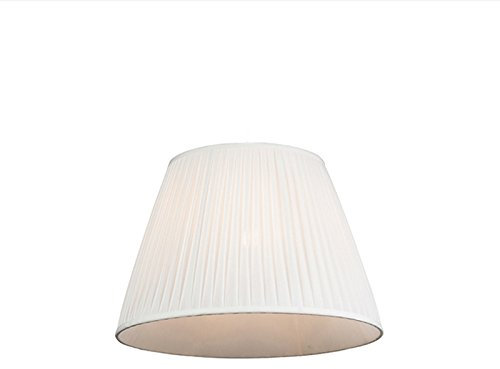 QAZQA Retro Seide Plissee-Lampenschirm Weiß Rund Abgeschrägt 45I27I30,