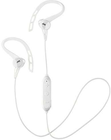 JVC Auricolari in ear sport Bluetooth con clip e gancio mobile (Pivot Motion), a prova di sudore (IPX2), autonomia 4 ore, Bianco