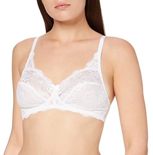 Playtex Soutien-Gorge sans armatures dentelle raffinée Essential Elegance Lace Femme x1 , Blanc, 95B