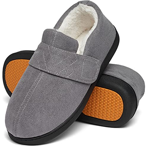 Mishansha Zapatillas Casa Hombre Pantuflas Invierno Zapatillas de Estar por Casa Hombre Cerradas Antideslizante Calentitas Slippers Pantuflas Invierno Gris Cadete,Gr.42