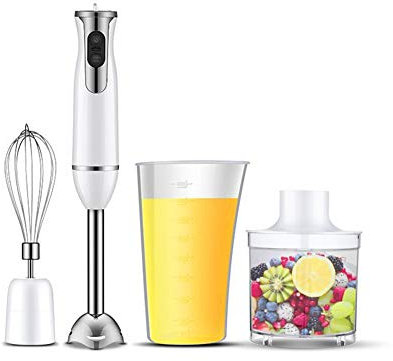 Hand Immersion Blender Set, Soup Smoothie Blender Stick Blender Chopper with Whisk, Beaker, Food Processor for Baby Food