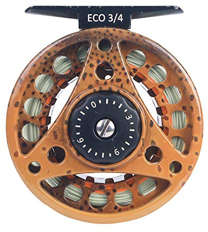MAXIMUMCATCH ECO Serie Fliegenrolle großer Spulenkern mit Druckguss-Aluminum-Körper Fliegenfischen Rolle in 3/4wt 5/6wt 7/8wt, Silver/Schwarze/Regenbogen, mit Schnüre Combo