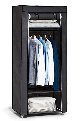 Single Canvas Wardrobe Portable Wardrobe for Bedroom 160 x 59 x 43CM