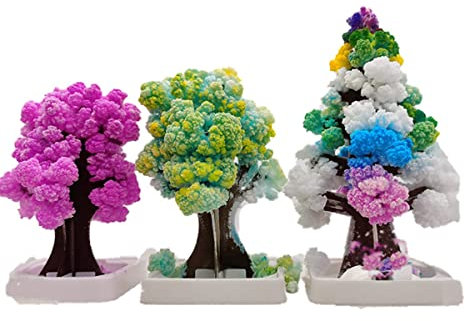 COTTNY 3 in 1 Mini Christmas Tree Magic Growing, Paper Tree Colorful DIY Crystal Growing Kit/Ornaments Decoration Toy Novelty Xmas Gift Boys Girls Science Kits & Toys Learning Guide (2321321)