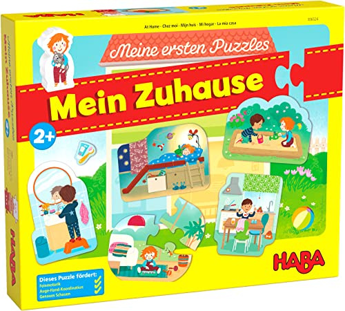 HABA 306524 - Meine ersten Puzzles – Mein Zuhause, Puzzle ab 2 Jahren, Bunt