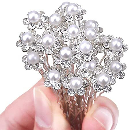 40 Stück Hochzeit Perlen Haarnadeln, U-Förmige Perlenhaarnadel, Haarschmuck Perlen Hochzeit, Brauthaarschmuck, Brautperlen Hochzeitsfest Haarspangen, Geeignet Für Weiblicher Haarschmuck