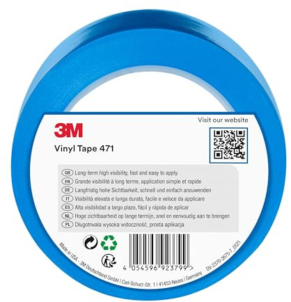 3M Cinta de Vinilo 471, Azul, 50 mm x 33 m