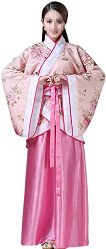 Lazutom Women's Traditional Chinese Hanfu Dress Party Dress Up Cosplay Outfit (M, Pink)