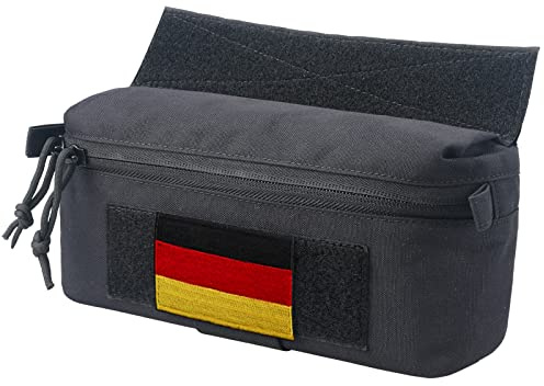 WYNEX Tactical Dump Drop Pouch, Dangler-Tasche Utility Tool Pack Unterbauch Tragetasche EDC Pocket Organizer Zubehör für Plate Carrier Chest Rig Schwarz