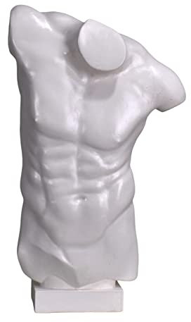 Männlicher Körper Torso Erotik Nackt Kunst Sexy Griechische Statue Skulptur Museum Kopie 33,5 cm Weiß