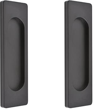 MOROBOR Tiradores rectangulares autoadhesivos para puerta corrediza, 2 unidades, aleación de aluminio, mango sin perforaciones, para puertas corredizas de granero, ventanas, armarios (negro mate, 100