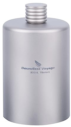 Boundless Voyage Titan Flachmann, 7oz/200ml Becher, Vatertagsgeschenk Flachmann Whisky, Outdoor Flachmann für Camping Klettern Picknick(Ti3068D)