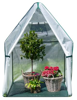 Westmann Überwinterungszelt Chili | 120x120x180 cm Weiß| Pflanzenschutz & Foliengewächshaus zum Überwintern von Pflanzen