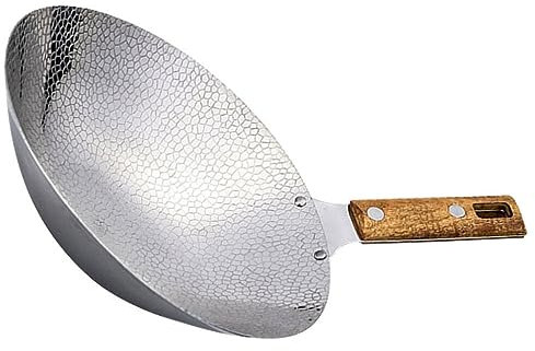 BESTonZON Poêle à Frire en Acier Inoxydable Wok Chinois Grand Wok Traditionnel Poêle à Gaz Cuisinière Cuisine