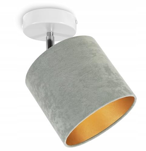 Light-Home Lampade a Parete - Lampadari Moderni Collezione Milano - Applique da Parete Metallo con Paralume - Interni Lampada a Muro - Lampadario da Soffitto Diametro 15cm - Oliva con Bianco
