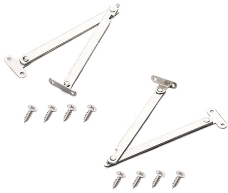 PAITOK Charnière de porte d'armoire en acier inoxydable, 2 pièces charnières plates à 180 degrés rotatives et pliables, charnières de porte de cuisine
