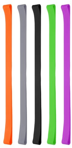 PATIKIL 12 Rubber Bands, 5 Pcs Durable Elastic Stretchy Bands for Books, Notebooks, Art, Traps, Exercise, Cooking, Grass Green/Black/Grey/Purple/Orange