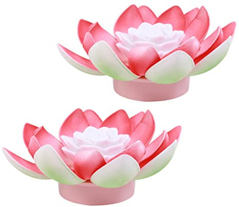 BESTonZON 2stücke Lotus Lampen Für Buddha Wasserdichte Praying Lights Dekoration Für Tempel Und Meditation Batterie Für Segnungen Und Tänze