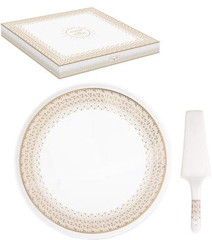 COFFRET PLAT A TARTE Ø 32CM AVEC PELLE EN PORCELAINE FESTIVE