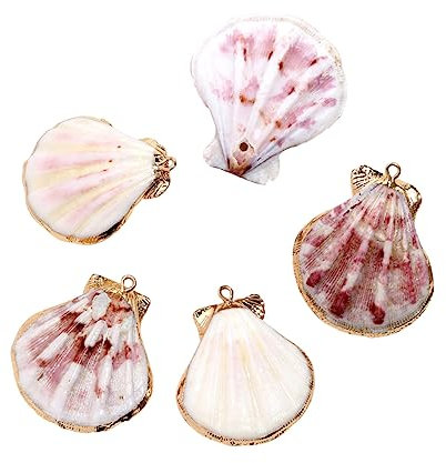 ORFOFE 10 Stk Muschelkette selber machen gehäuse Einrichtung im Meeresstil Muschelverzierungen mit Goldrand Zubehör Phnom Penh