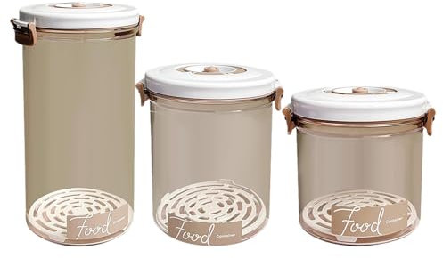 Kongou Set De Envases Al Vacío, 3 Recipientes Para Sellar Al Vacío, Recipiente De Almacenamiento De Alimentos Con Bomba De Aire Manual, Organizador De Almacenamiento Hermético Impermeable