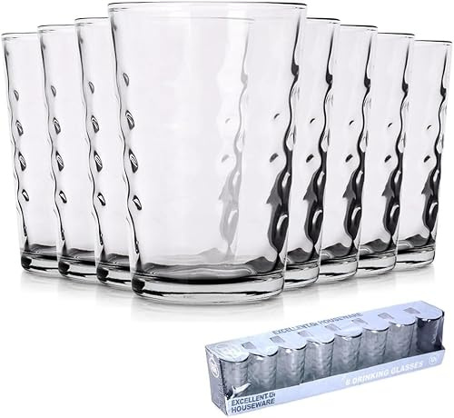 Vilde Gläser-Set Trinkgläser Gläser set Wassergläser Saftgläser 200 ml 8 | Universalgläser als Wasser Glas I hohe Stoßfestigkeit Schorlegläser Longdrinkgläser Glass teilig