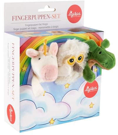 Fingerpuppen 3er-Set Fantasie Fingerspiel-Set: Einhorn, Eule, Drache