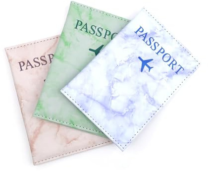 KLEHOPE Reisepasshüllen, 3 Stücke Passport Holder, Hülle Reisepass, Reisepass für Das Reisen, geeignet zum Schutz Von Ausweisen, Kreditkarten und Reisedokumenten(Helllila, Hellgrünes, Khaki)