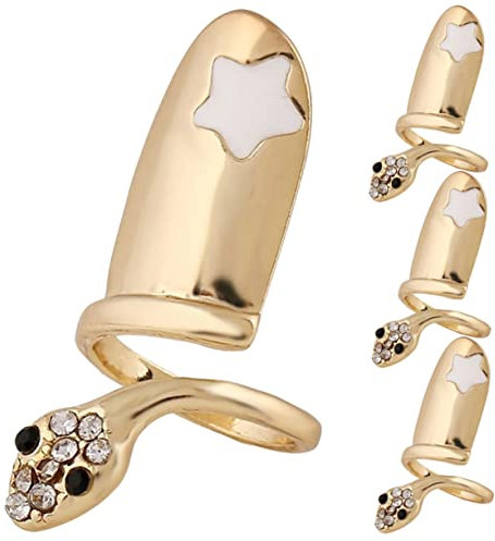 Girls Accessories Nagelring Fingerspitzenring Ringe Nageldekorationen Frauen Fingernagelkappen-Abdeckungsring Legierung Silber Birthday Gift