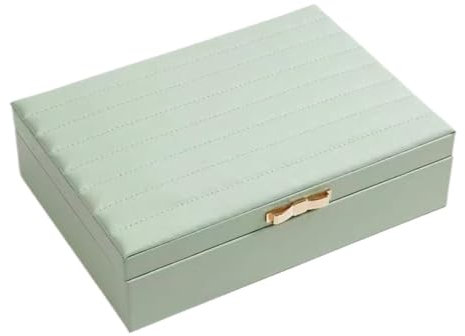 GSZCCZS Schmuckaufbewahrung im europäischen Stil, tragbar, Leder, gestreift, Schmuckschatulle, Armband, Uhr, Halskette, Ring, Lippenstift, Aufbewahrungsbox, Schmuckaufbewahrungsbox (Rosa)