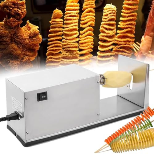 Affettatrice elettrica per patate Tornado Affettatrice automatica per patatine fritte fatte in casa Tornado Affettatrice per verdure Twister Fornitore di macchine per frutta, patate, patatine